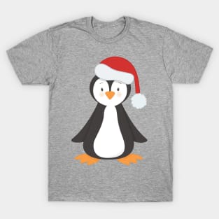 Cute Penguin, Baby Penguin, Penguin With Santa Hat T-Shirt